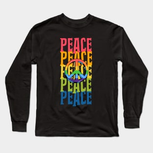 RAINBOW Peace Sign Activist Long Sleeve T-Shirt